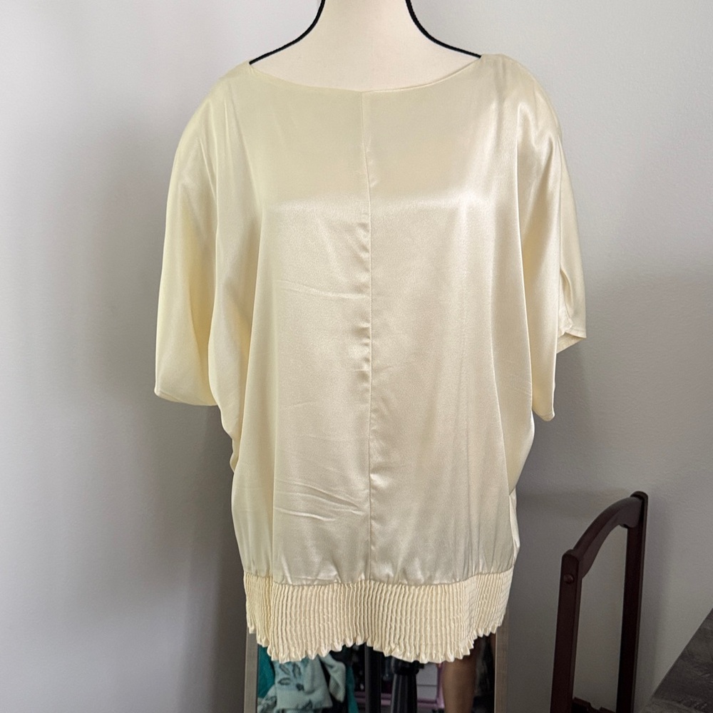 Elegant Cream Satin Blouse